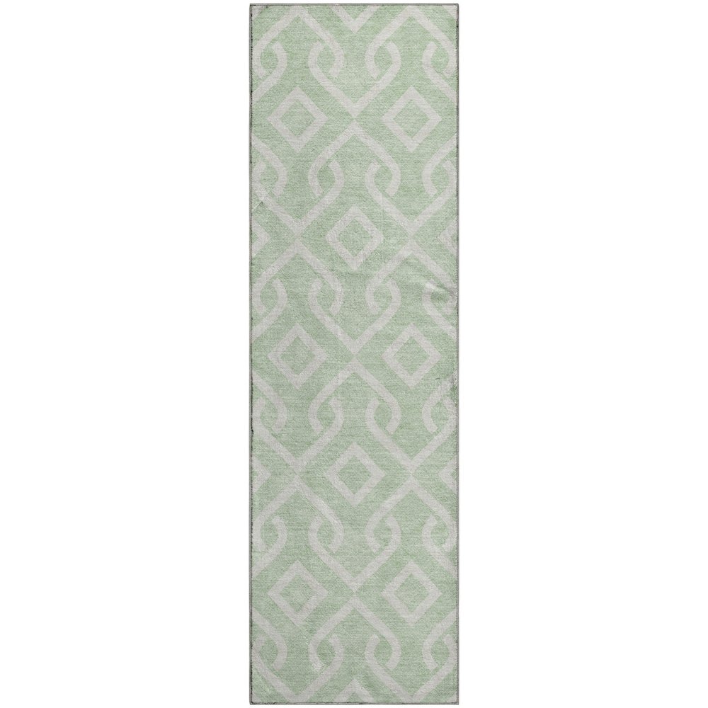 Premium Machine Washable Mayfield  Mint 2'3" x 7'6" Runner Rug. Picture 1