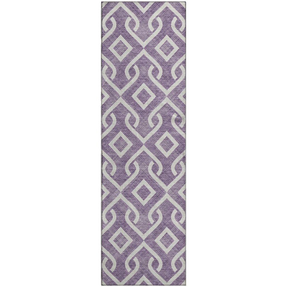 Premium Machine Washable Mayfield  Purple 2'3" x 7'6" Runner Rug. Picture 1