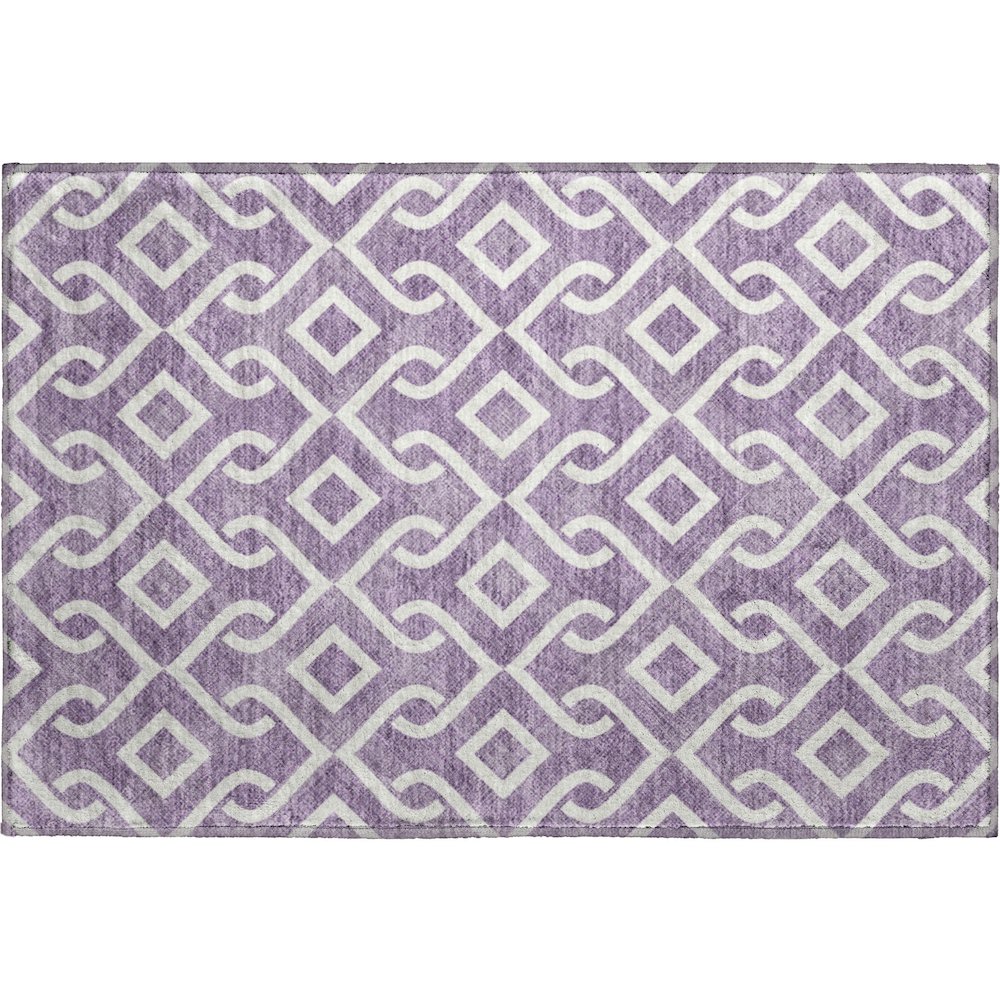 Premium Machine Washable Mayfield  Purple 1'8" x 2'6" Rug. Picture 1