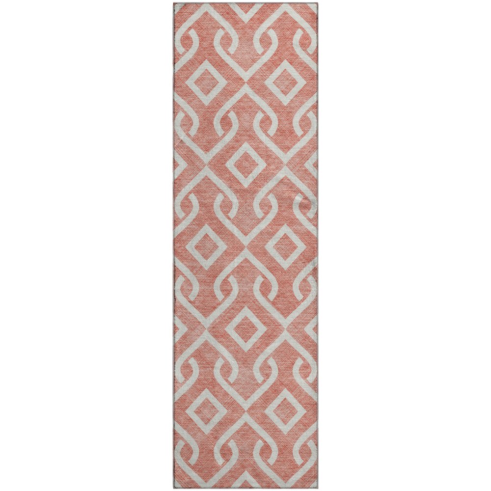 Premium Machine Washable Mayfield  Salmon 2'3" x 7'6" Runner Rug. Picture 1