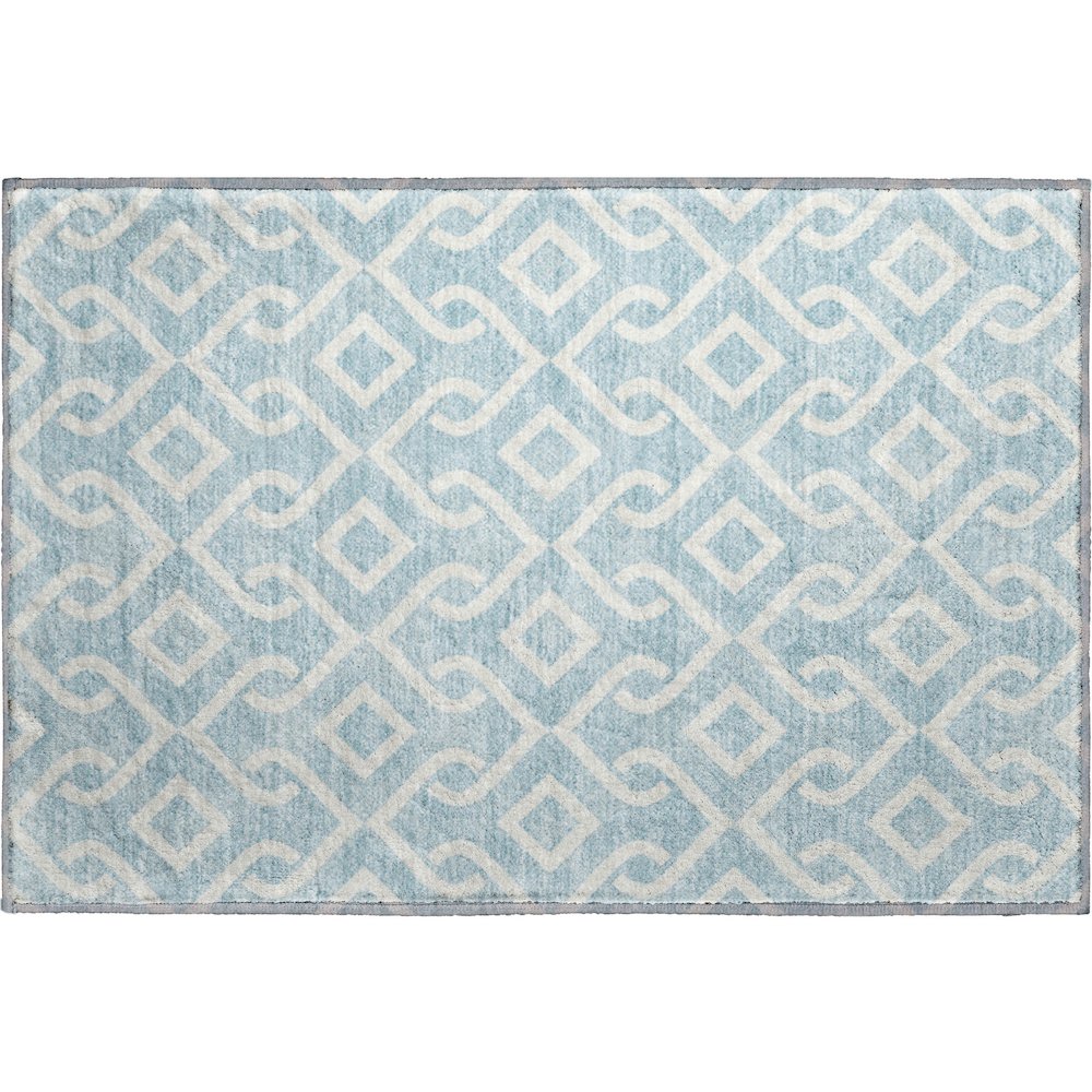 Premium Machine Washable Mayfield  Sky 1'8" x 2'6" Rug. Picture 1