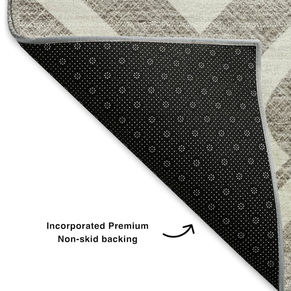 Premium Machine Washable Mayfield  Taupe 1'8" x 2'6" Rug. Picture 2