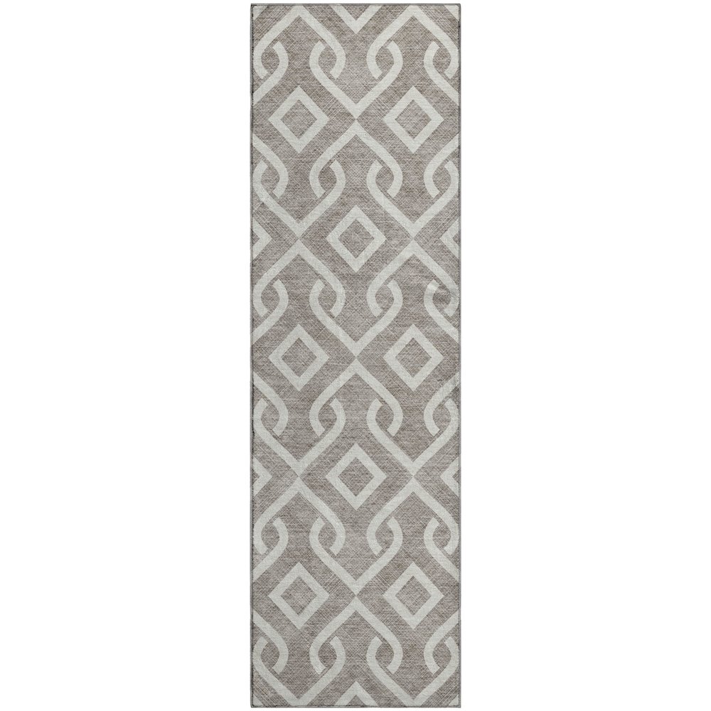 Premium Machine Washable Mayfield  Taupe 2'3" x 7'6" Runner Rug. Picture 1