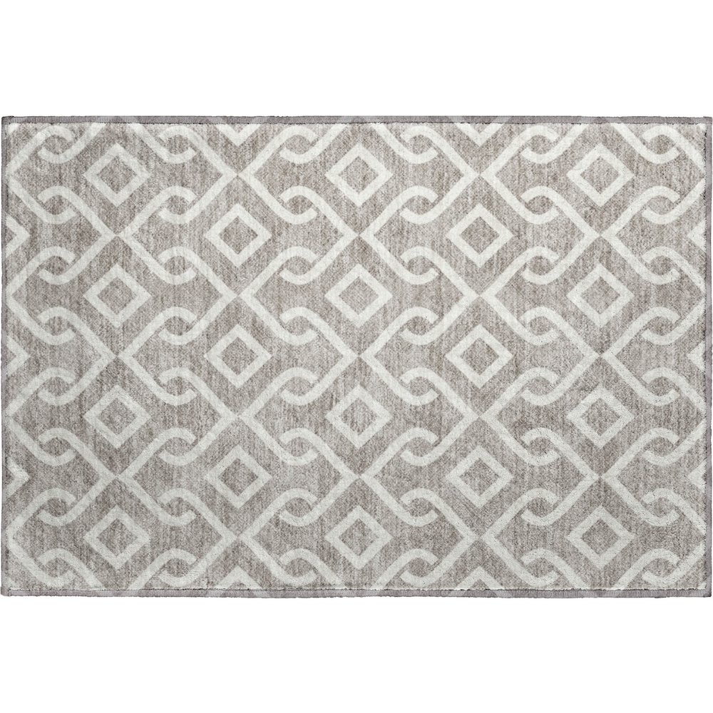 Premium Machine Washable Mayfield  Taupe 1'8" x 2'6" Rug. Picture 1