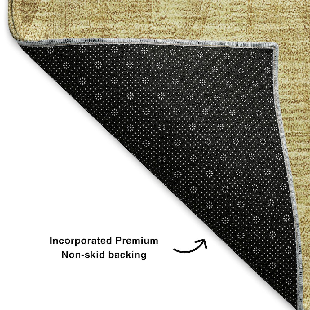 Premium Machine Washable Mayfield  Gold 1'8" x 2'6" Rug. Picture 2