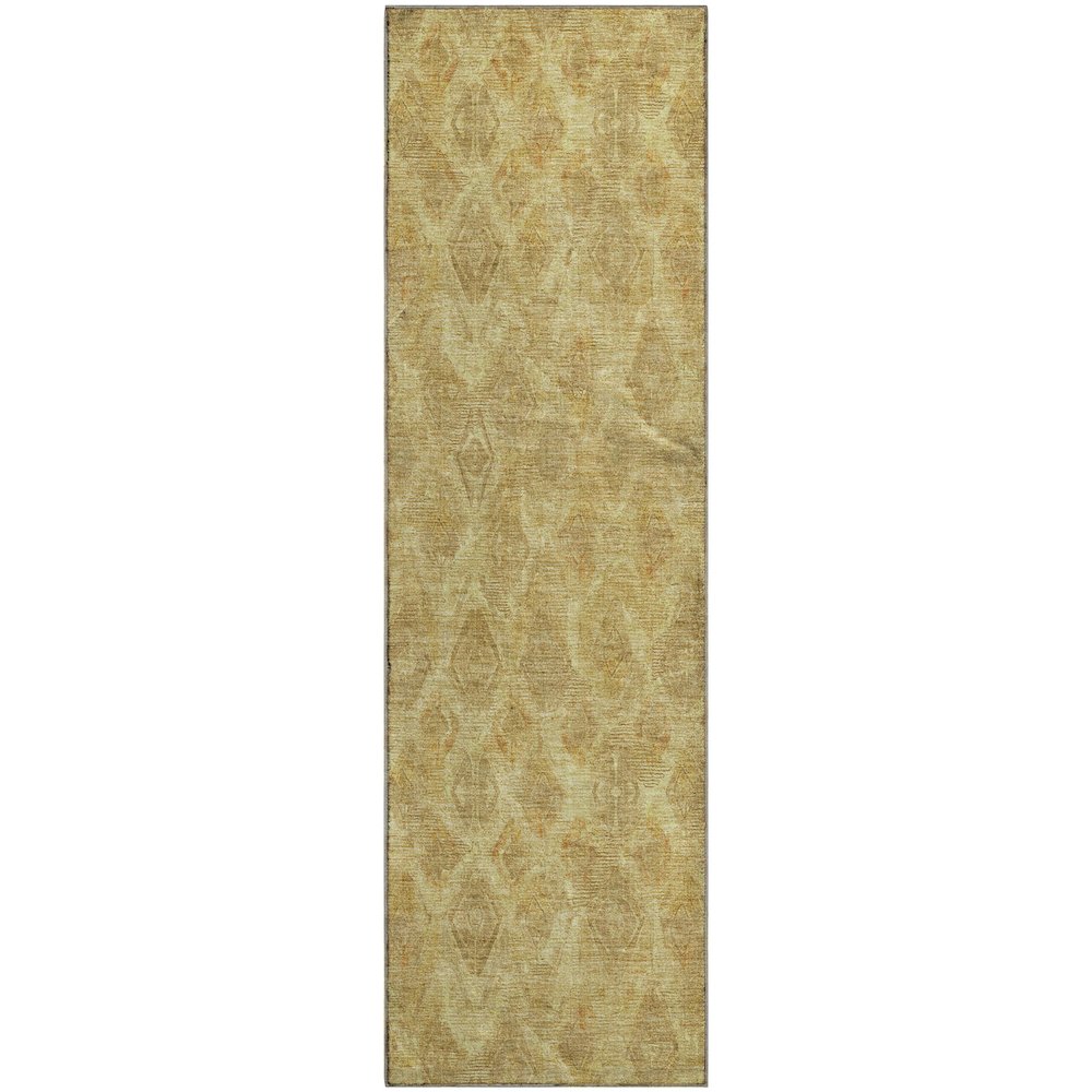 Premium Machine Washable Mayfield  Gold 2'3" x 7'6" Runner Rug. Picture 1
