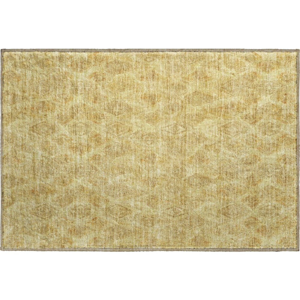Premium Machine Washable Mayfield  Gold 1'8" x 2'6" Rug. Picture 1