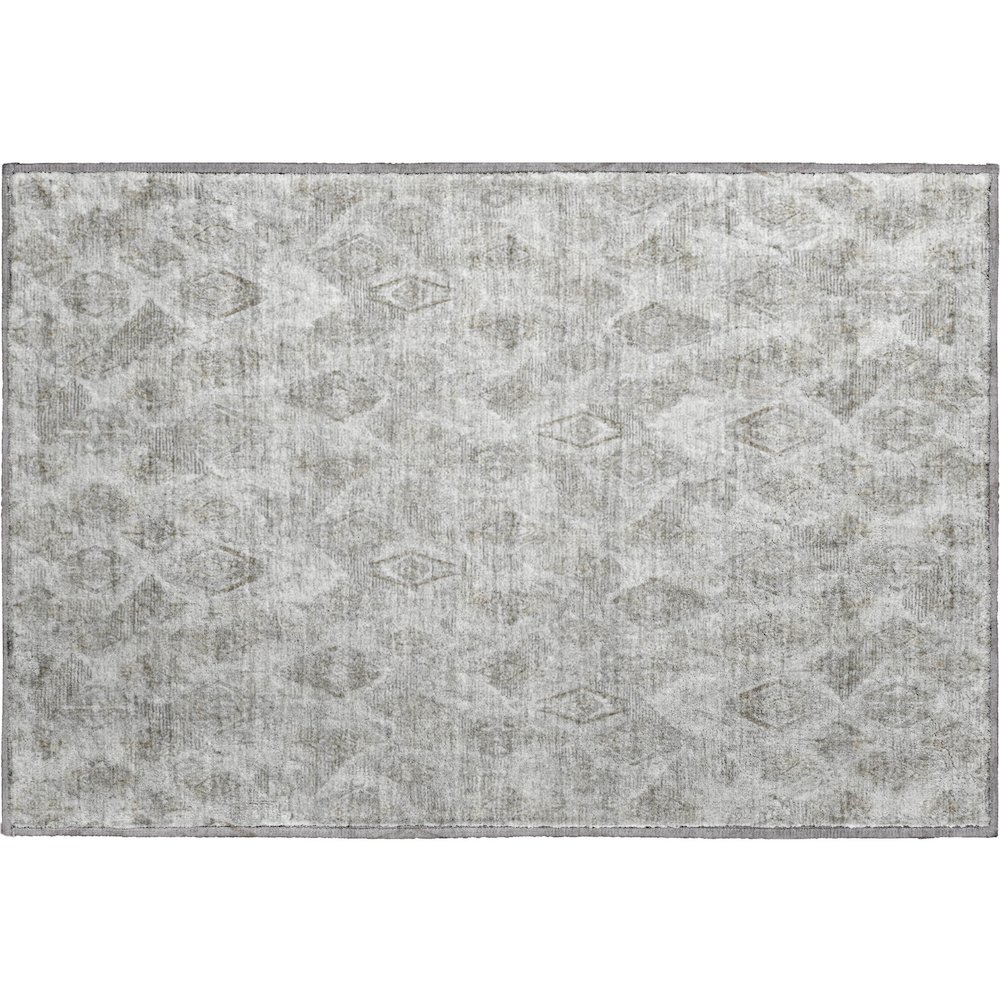 Premium Machine Washable Mayfield  Silver 1'8" x 2'6" Rug. Picture 1