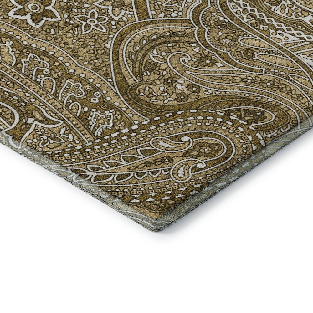 Premium Machine Washable Mayfield  Brown 1'8" x 2'6" Rug. Picture 3