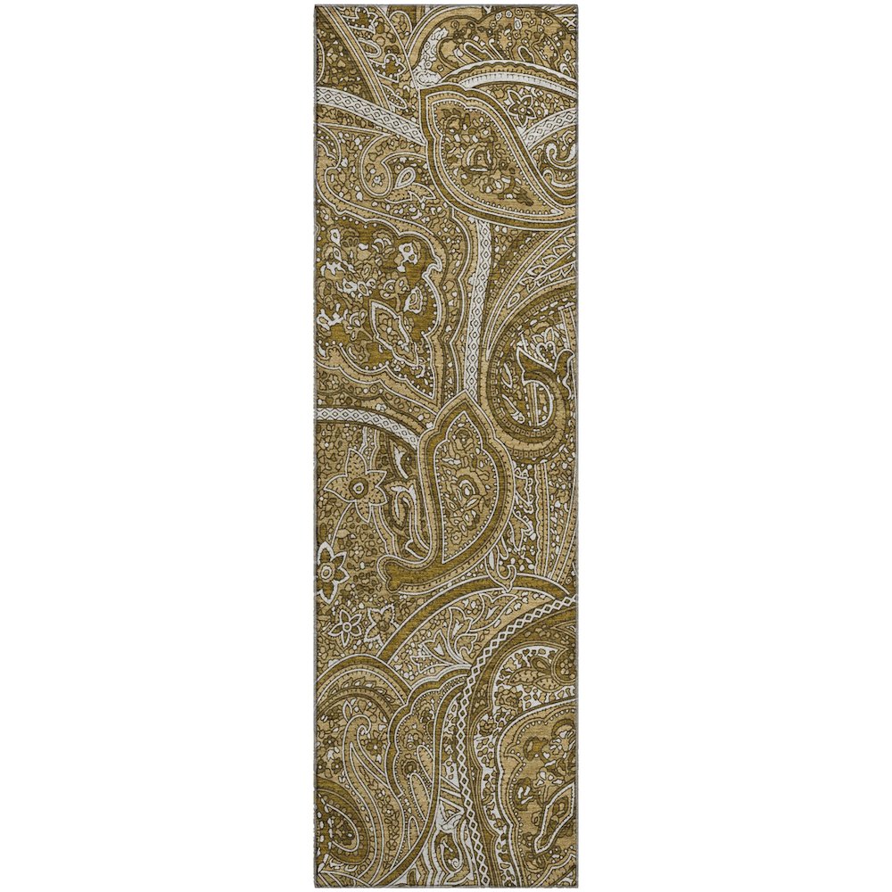 Premium Machine Washable Mayfield  Brown 2'3" x 7'6" Runner Rug. Picture 1