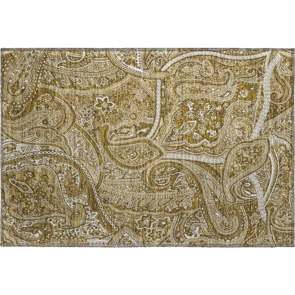 Premium Machine Washable Mayfield  Brown 1'8" x 2'6" Rug. Picture 1