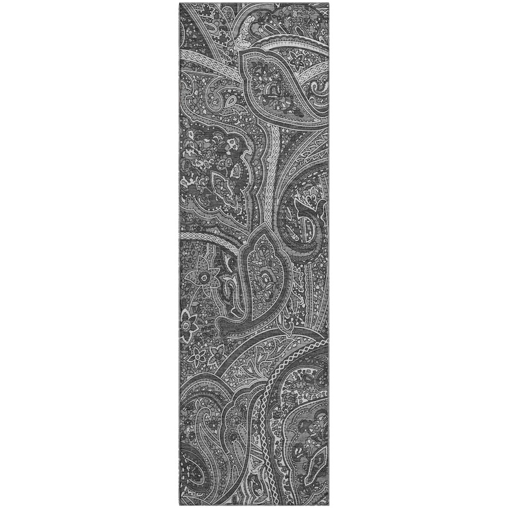 Premium Machine Washable Mayfield  Gray 2'3" x 7'6" Runner Rug. Picture 1