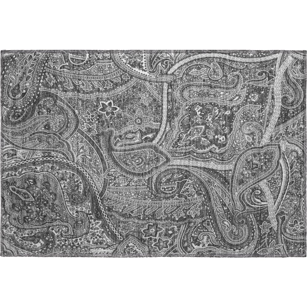 Premium Machine Washable Mayfield  Gray 1'8" x 2'6" Rug. Picture 1