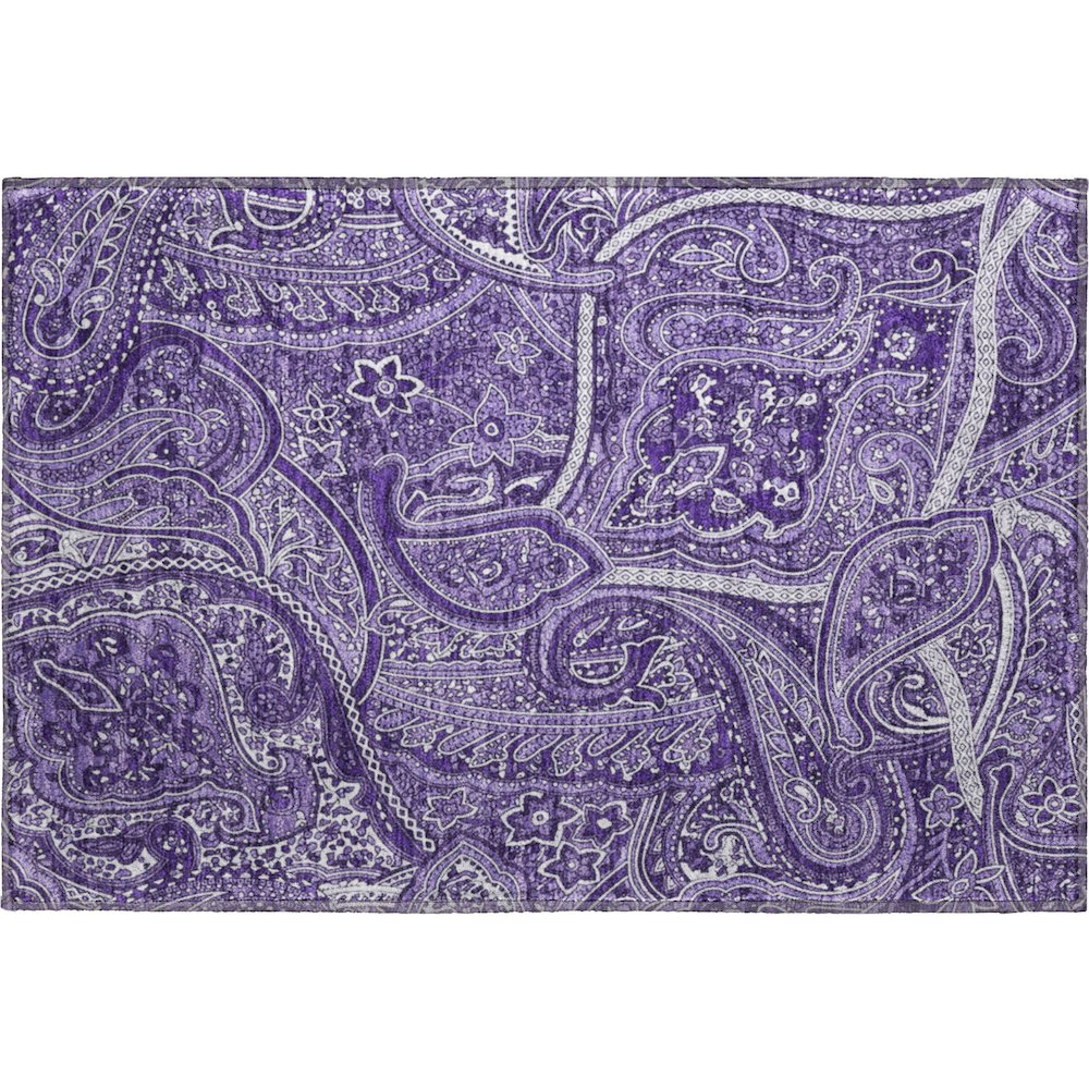 Premium Machine Washable Mayfield  Purple 1'8" x 2'6" Rug. Picture 1