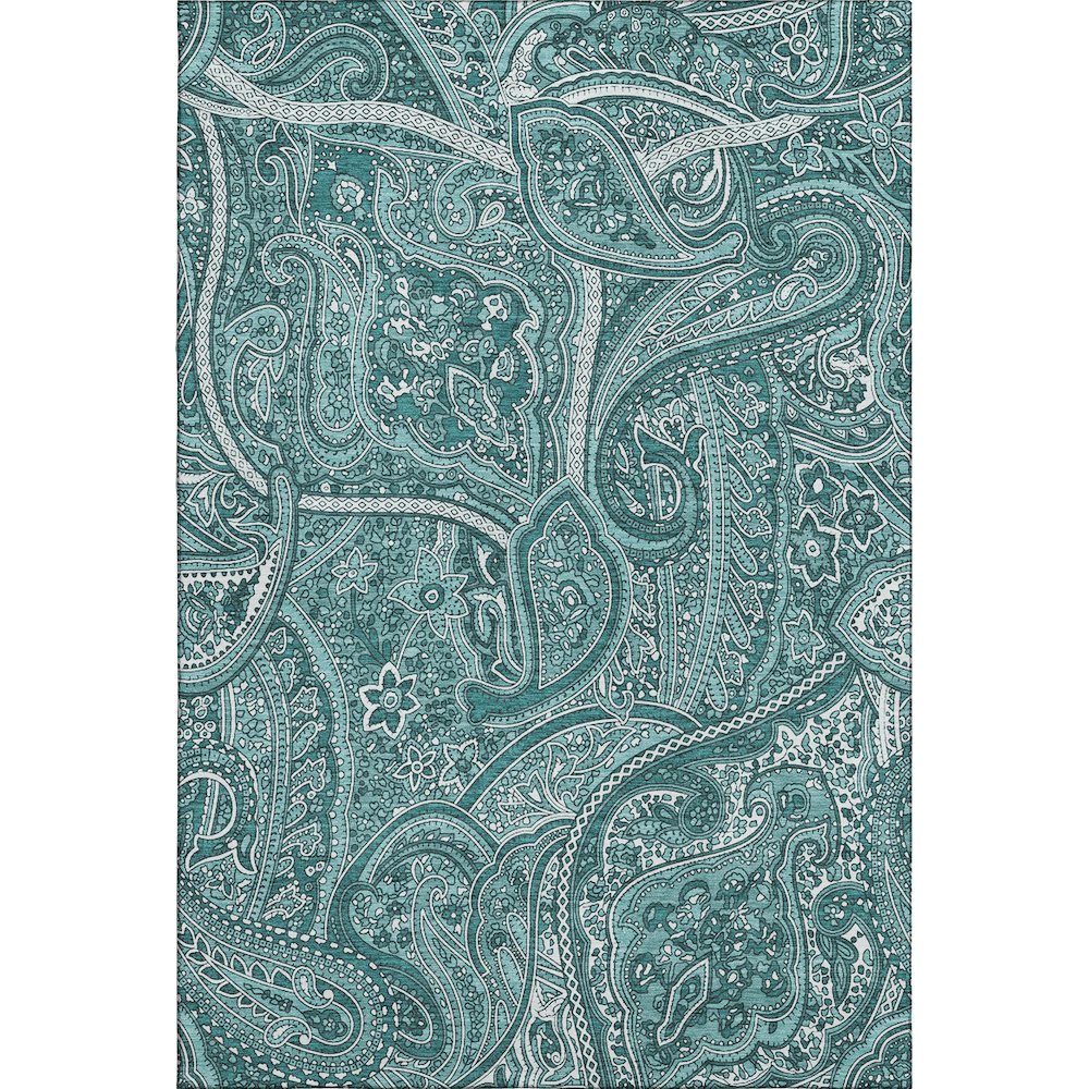 Premium Machine Washable Mayfield  Teal 2'6" x 3'10" Rug. Picture 1