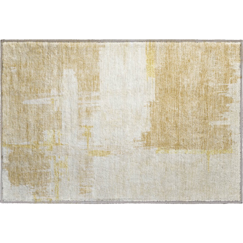 Premium Machine Washable Mayfield  Beige 1'8" x 2'6" Rug. Picture 1
