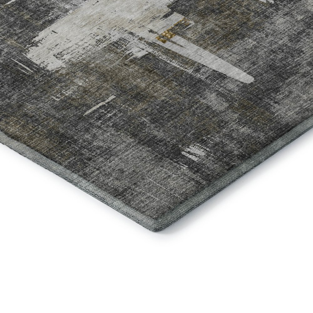 Premium Machine Washable Mayfield  Gray 1'8" x 2'6" Rug. Picture 3