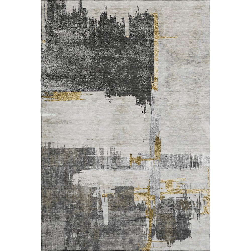 Premium Machine Washable Mayfield  Gray 2'6" x 3'10" Rug. Picture 1