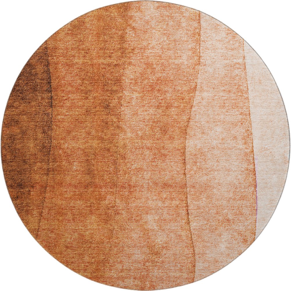 Premium Machine Washable Mayfield  Paprika 8' x 8' Round Rug. Picture 1