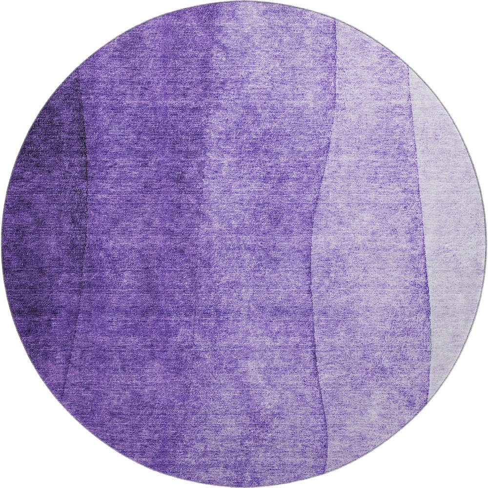 Premium Machine Washable Mayfield  Purple 8' x 8' Round Rug. Picture 1
