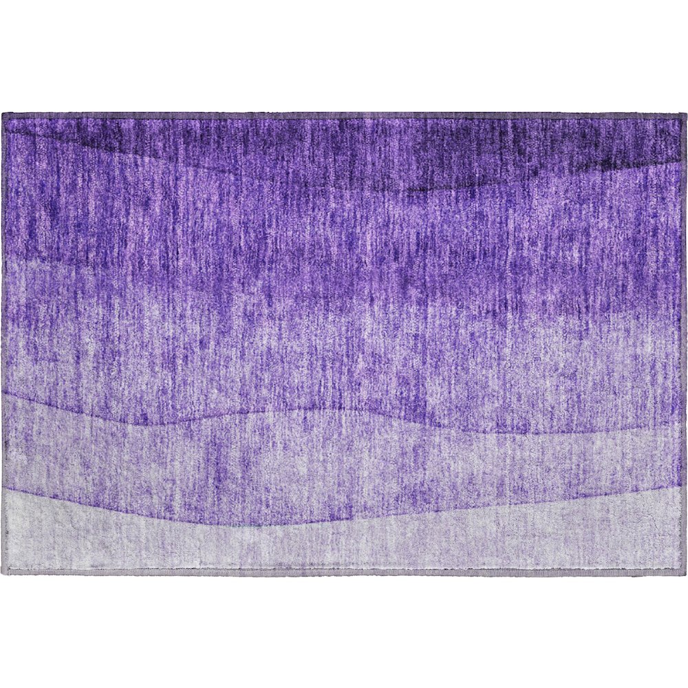 Premium Machine Washable Mayfield  Purple 1'8" x 2'6" Rug. Picture 1