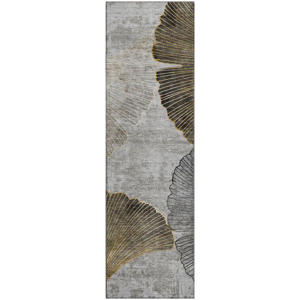 Premium Machine Washable Mayfield  Gray 2'3" x 7'6" Runner Rug. Picture 1
