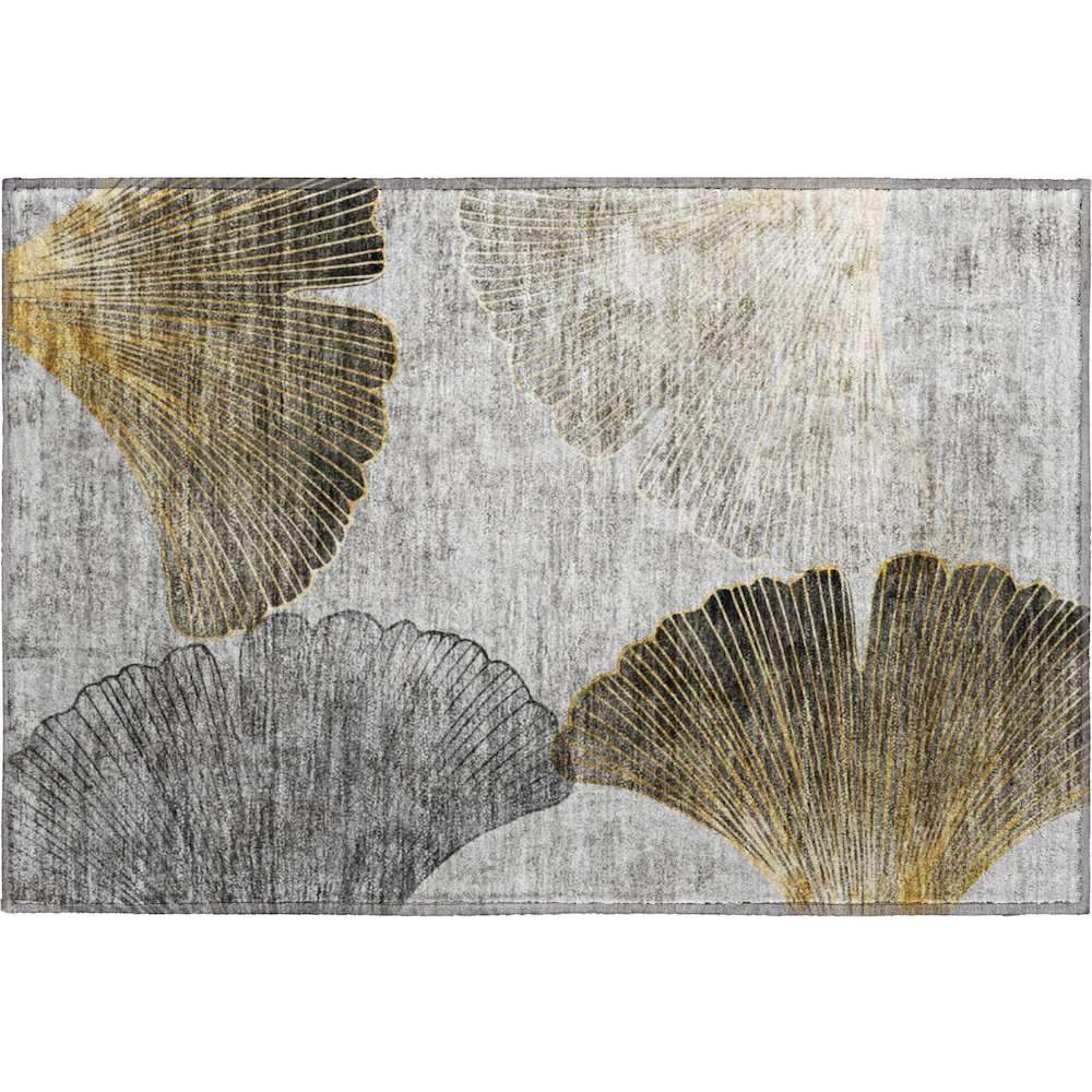 Premium Machine Washable Mayfield  Gray 1'8" x 2'6" Rug. Picture 1