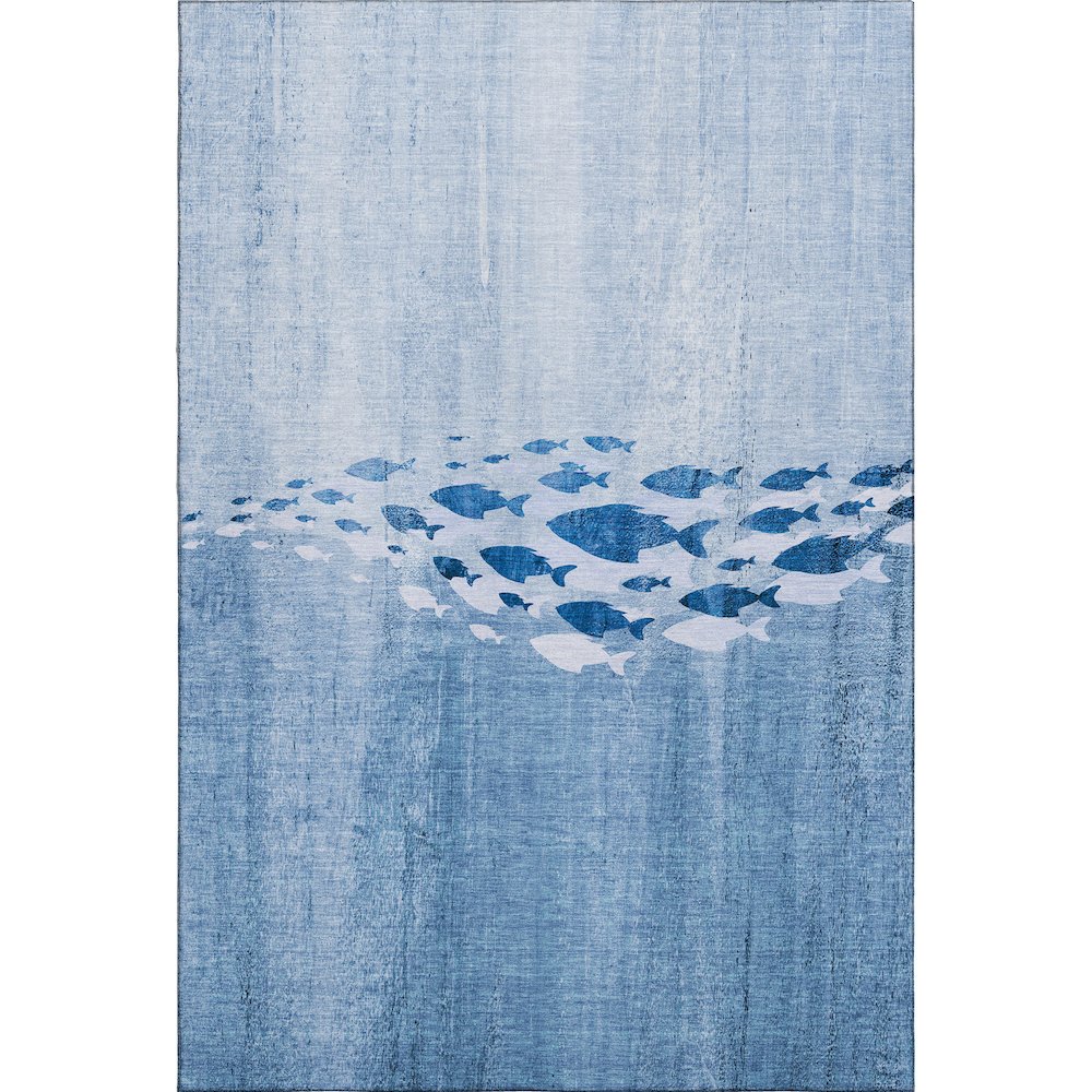 Premium Machine Washable Mayfield  Blue 2'6" x 3'10" Rug. Picture 1