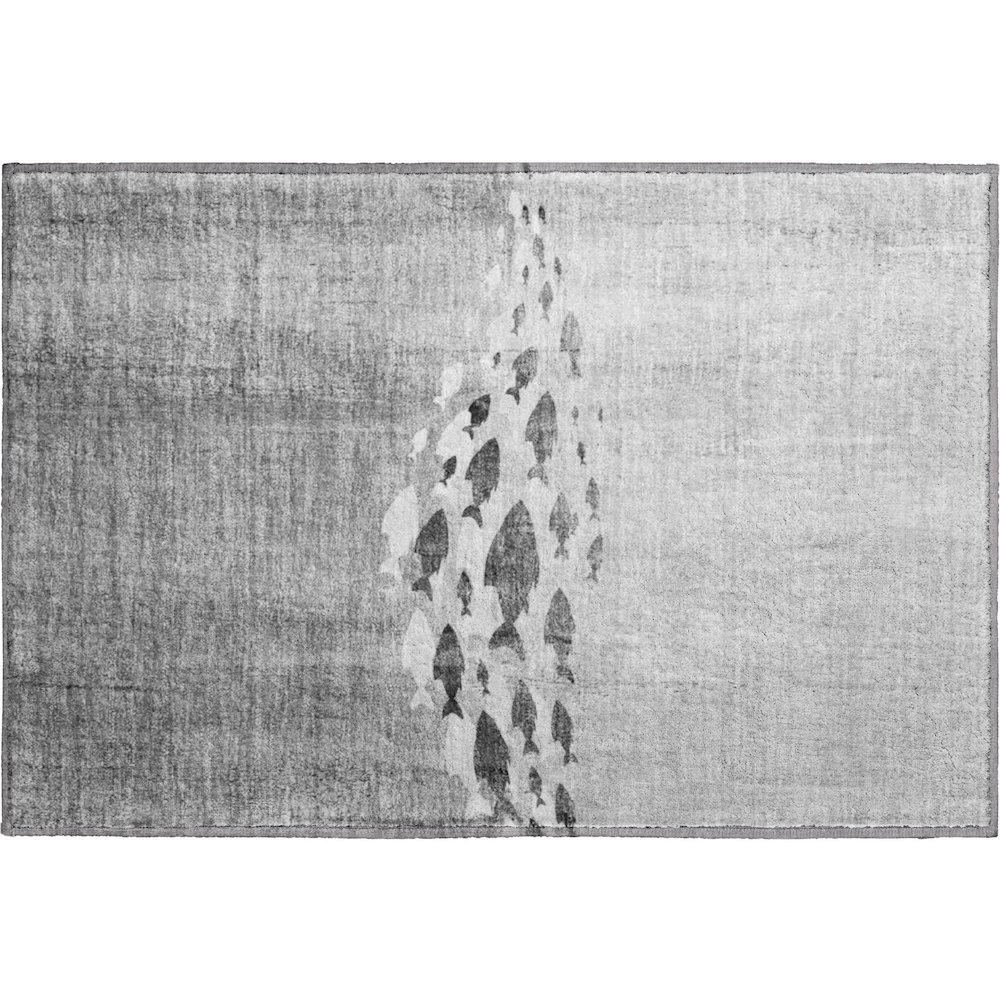 Premium Machine Washable Mayfield  Gray 1'8" x 2'6" Rug. Picture 1