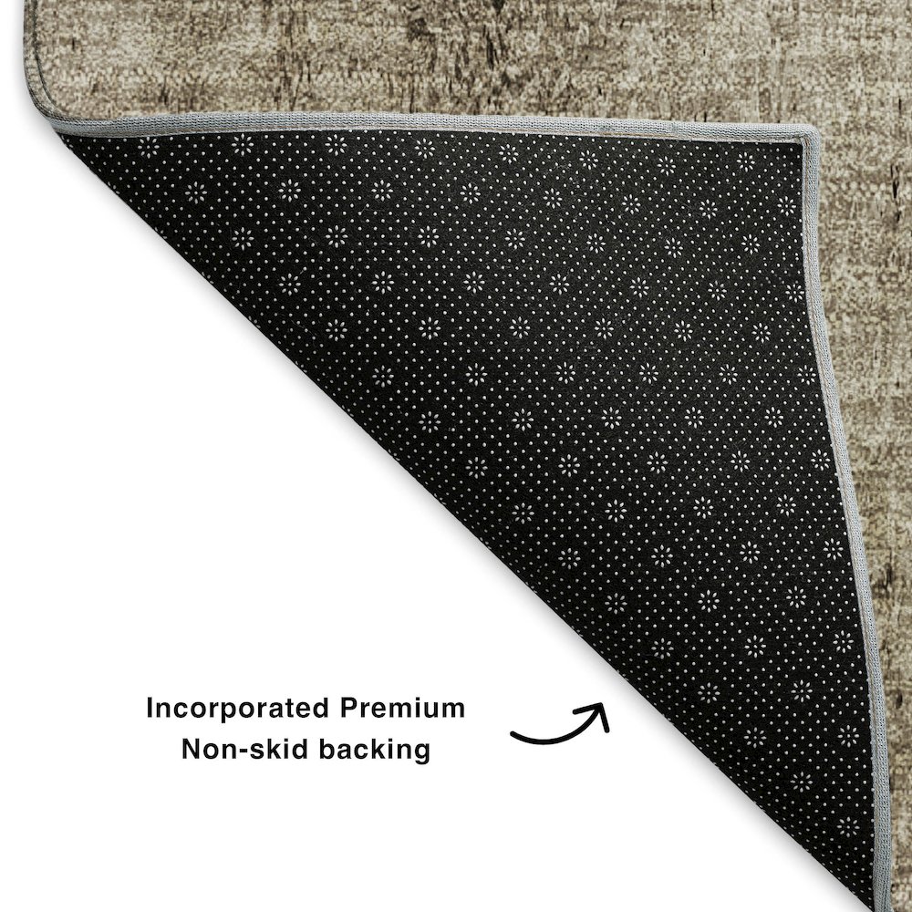 Premium Machine Washable Mayfield  Taupe 1'8" x 2'6" Rug. Picture 2