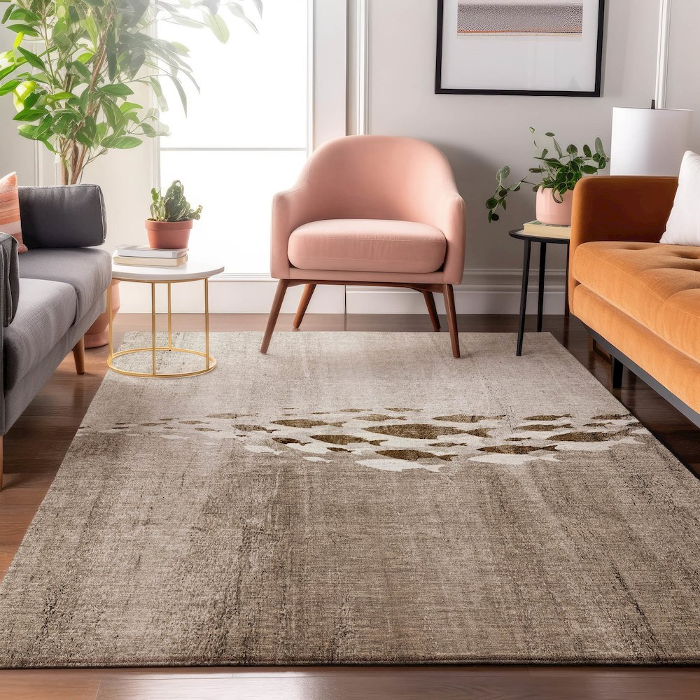 Premium Machine Washable Mayfield  Taupe 2'6" x 3'10" Rug. Picture 5