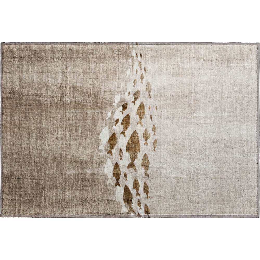 Premium Machine Washable Mayfield  Taupe 1'8" x 2'6" Rug. Picture 1