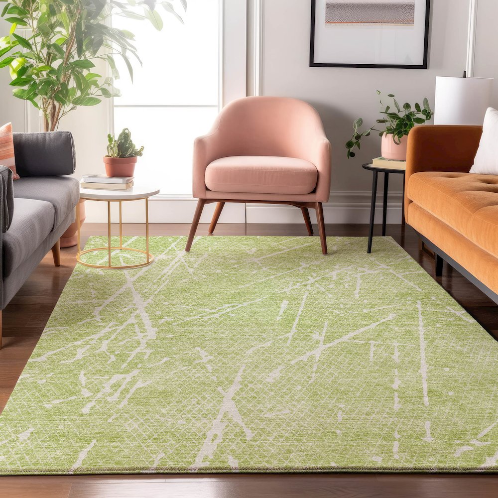 Premium Machine Washable Mayfield  Aloe 2'6" x 3'10" Rug. Picture 5
