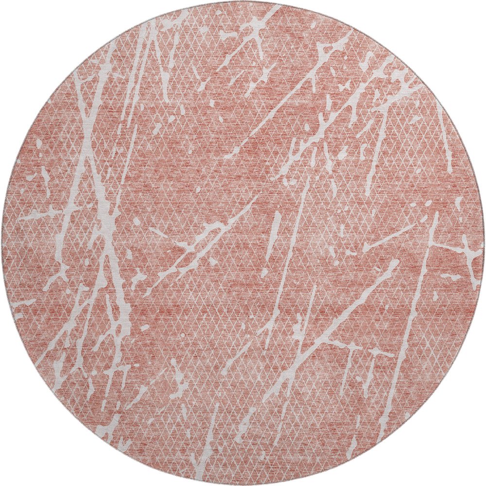 Premium Machine Washable Mayfield  Blush 8' x 8' Round Rug. Picture 1