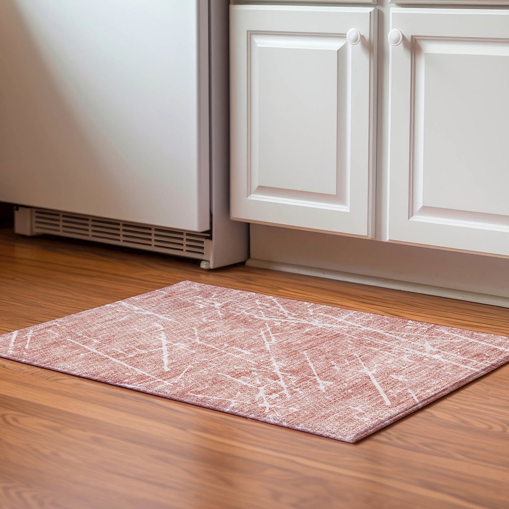 Premium Machine Washable Mayfield  Blush 1'8" x 2'6" Rug. Picture 5