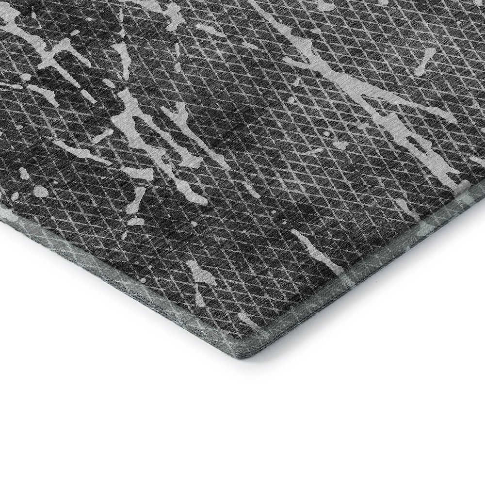 Premium Machine Washable Mayfield  Charcoal 1'8" x 2'6" Rug. Picture 3