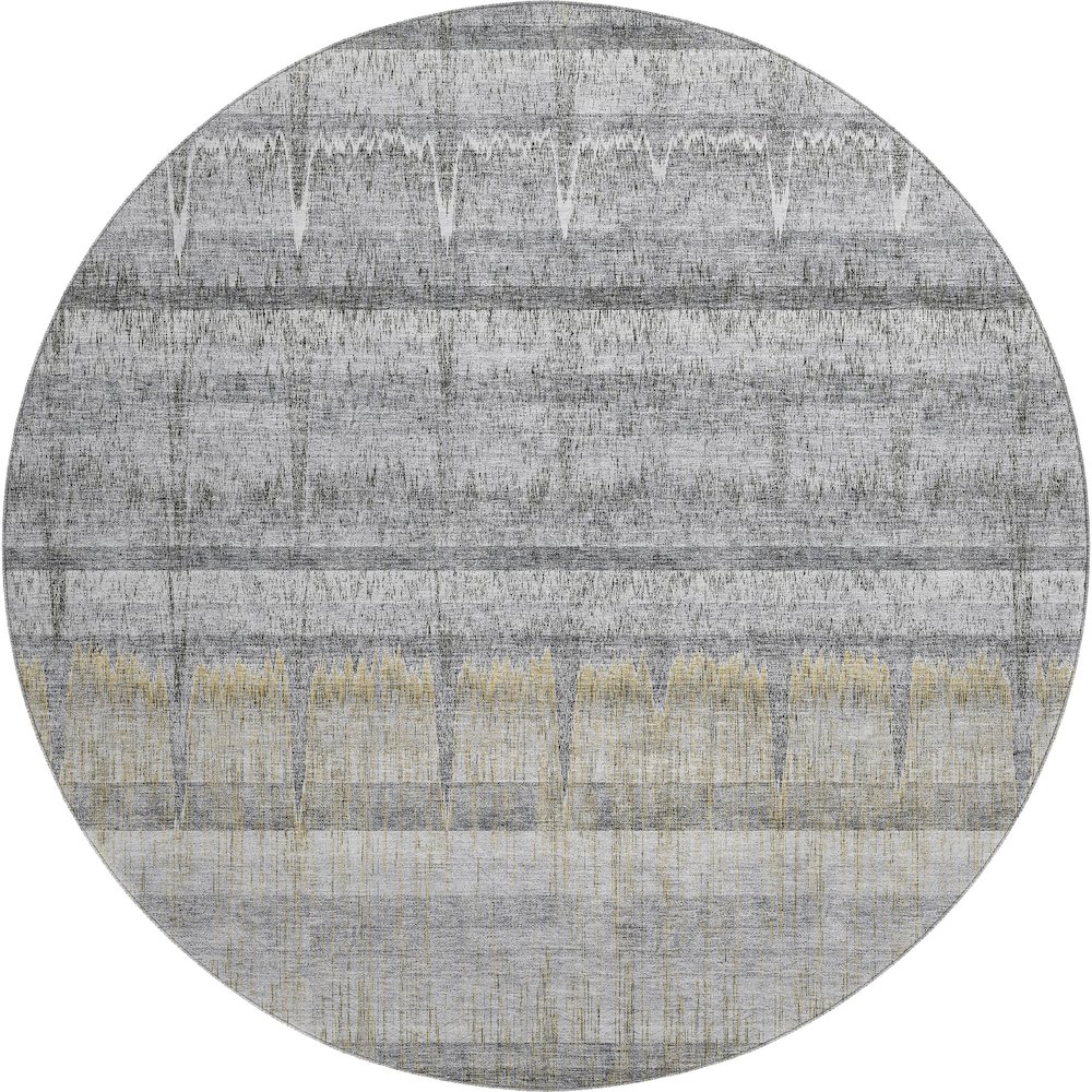 Premium Machine Washable Mayfield  Gray 8' x 8' Round Rug. Picture 1