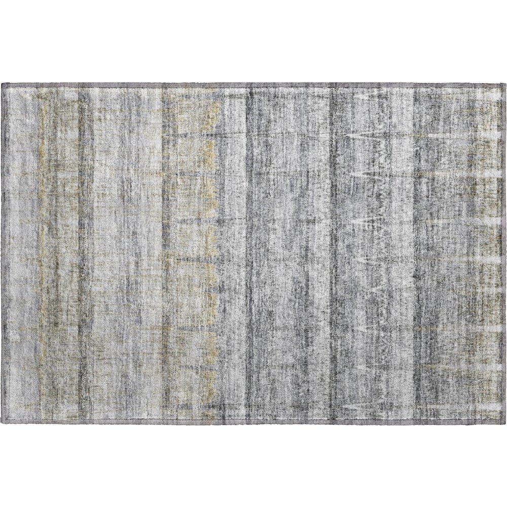 Premium Machine Washable Mayfield  Gray 1'8" x 2'6" Rug. Picture 1