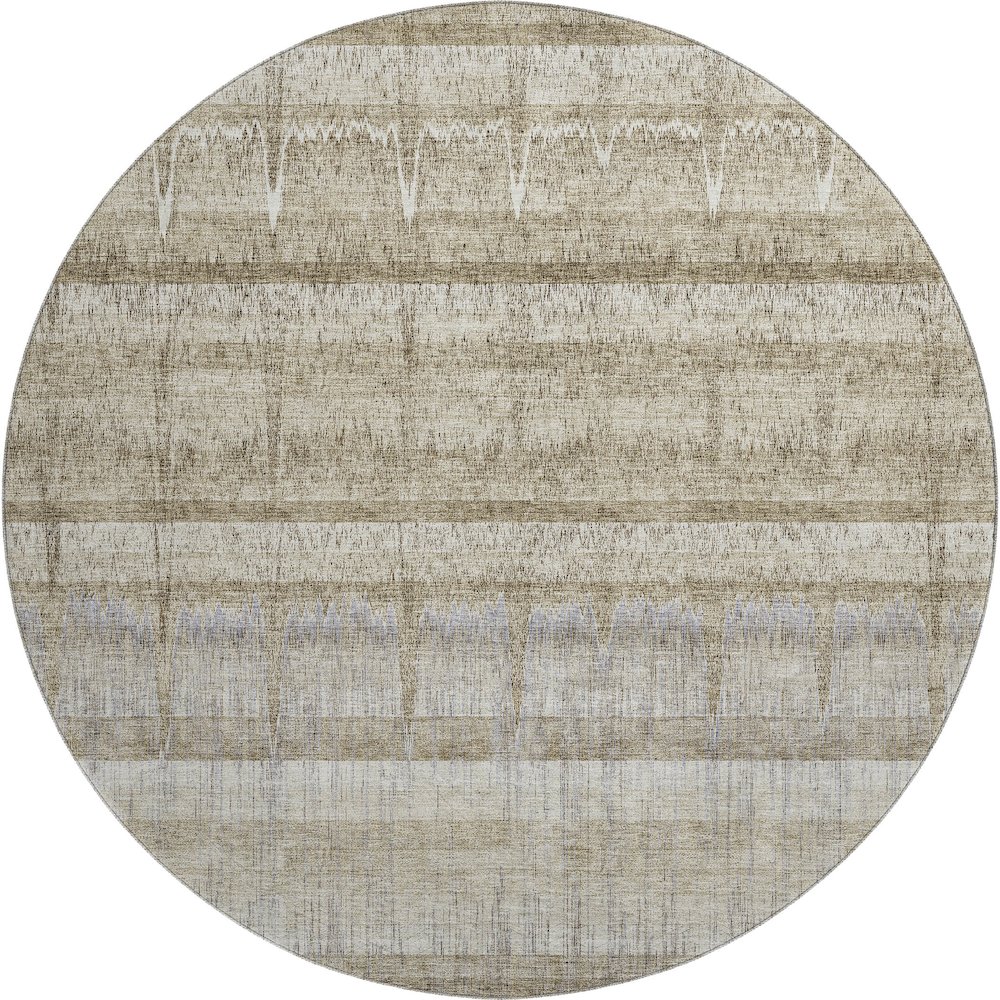 Premium Machine Washable Mayfield  Taupe 8' x 8' Round Rug. Picture 1