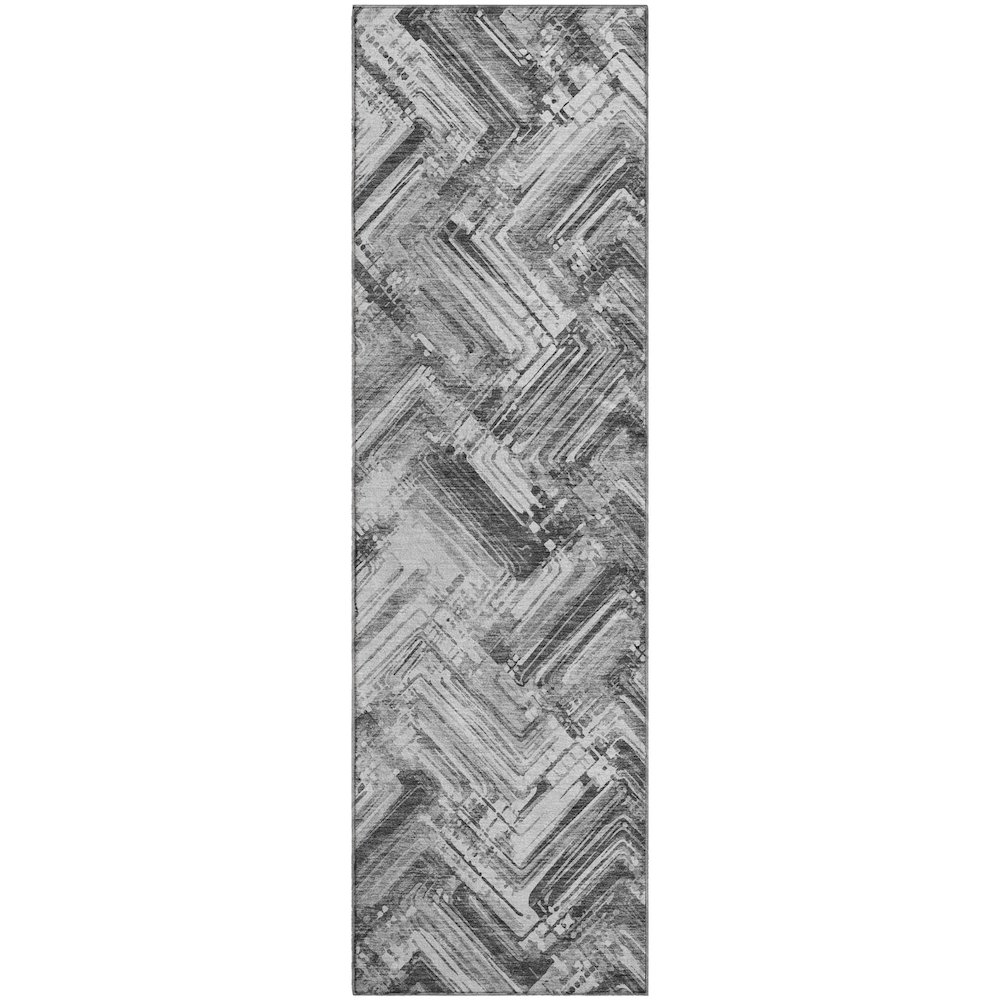 Premium Machine Washable Mayfield  Gray 2'3" x 7'6" Runner Rug. Picture 1