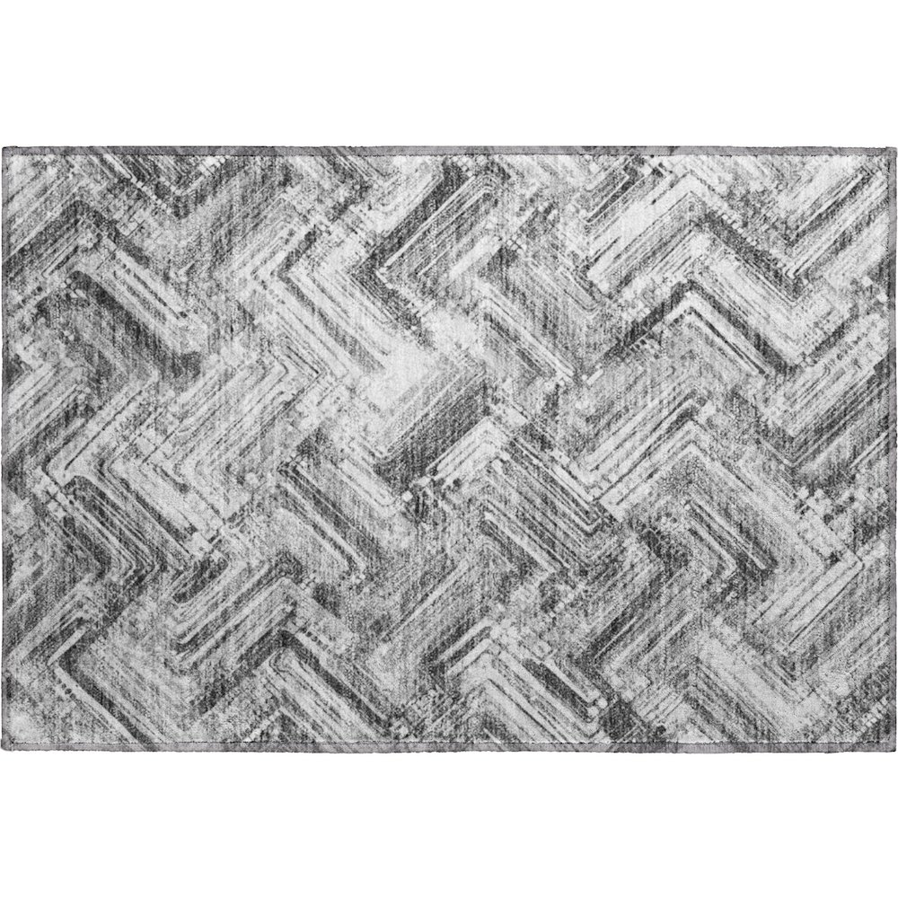 Premium Machine Washable Mayfield  Gray 1'8" x 2'6" Rug. Picture 1