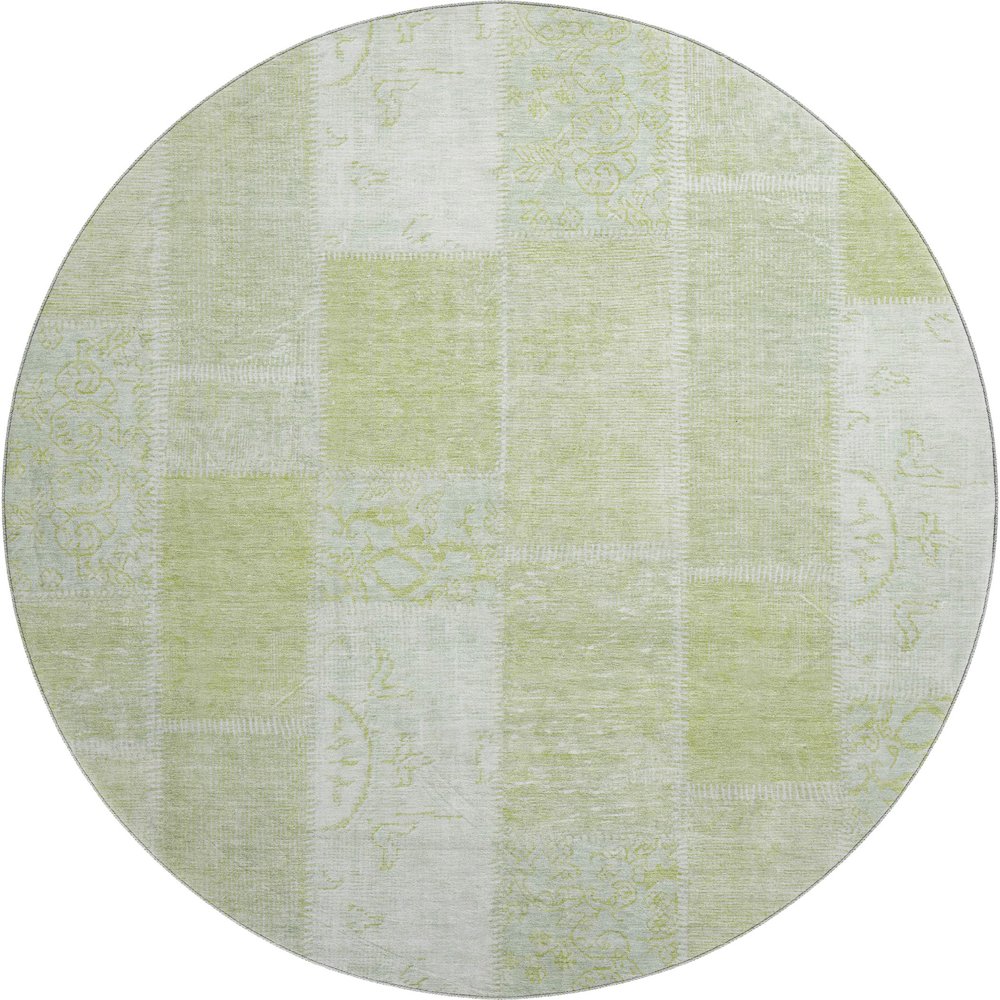 Premium Machine Washable Mayfield  Aloe 8' x 8' Round Rug. Picture 1