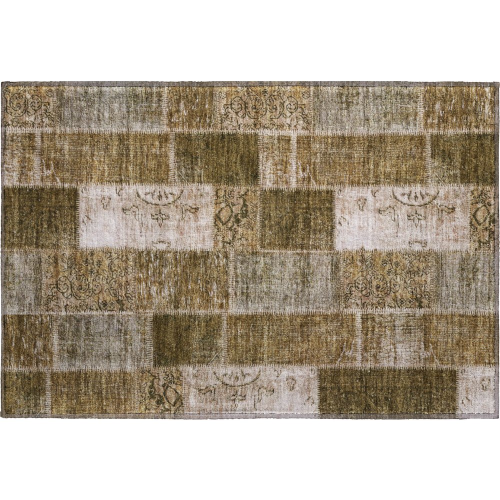 Premium Machine Washable Mayfield  Brown 1'8" x 2'6" Rug. Picture 1