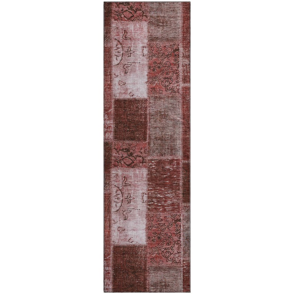 Premium Machine Washable Mayfield  Burgundy 2'3" x 7'6" Runner Rug. Picture 1
