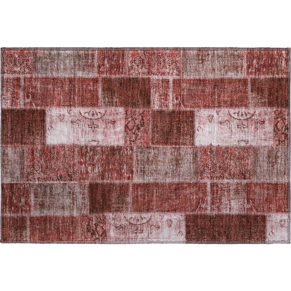 Premium Machine Washable Mayfield  Burgundy 1'8" x 2'6" Rug. Picture 1