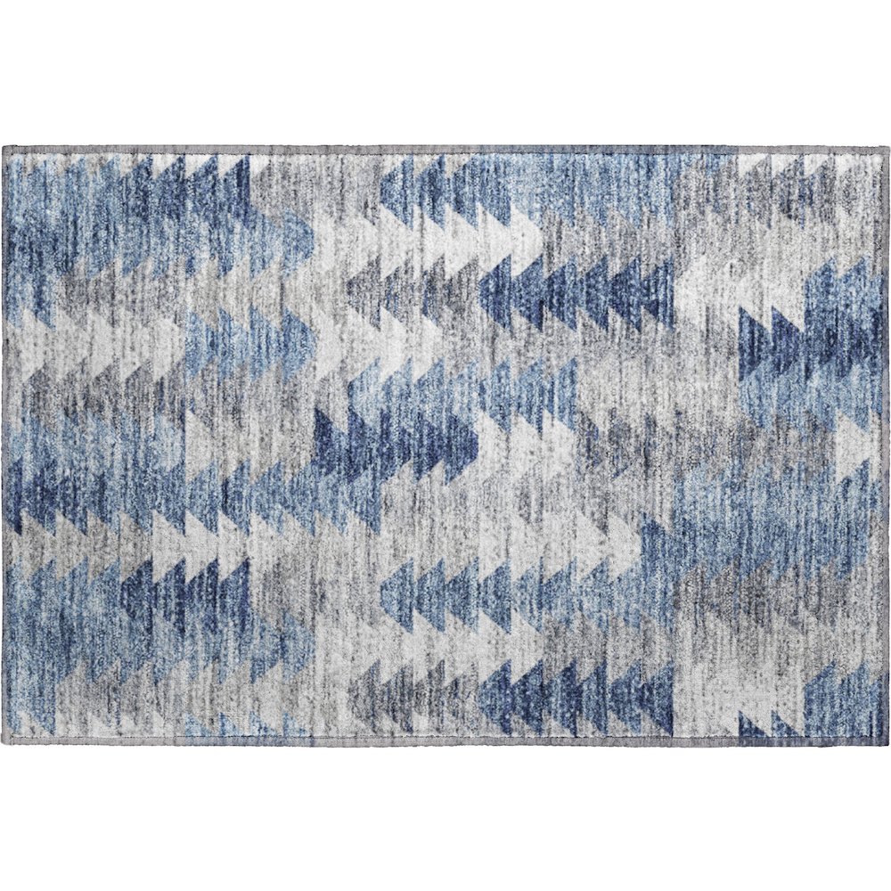 Premium Machine Washable Mayfield  Blue 1'8" x 2'6" Rug. Picture 1