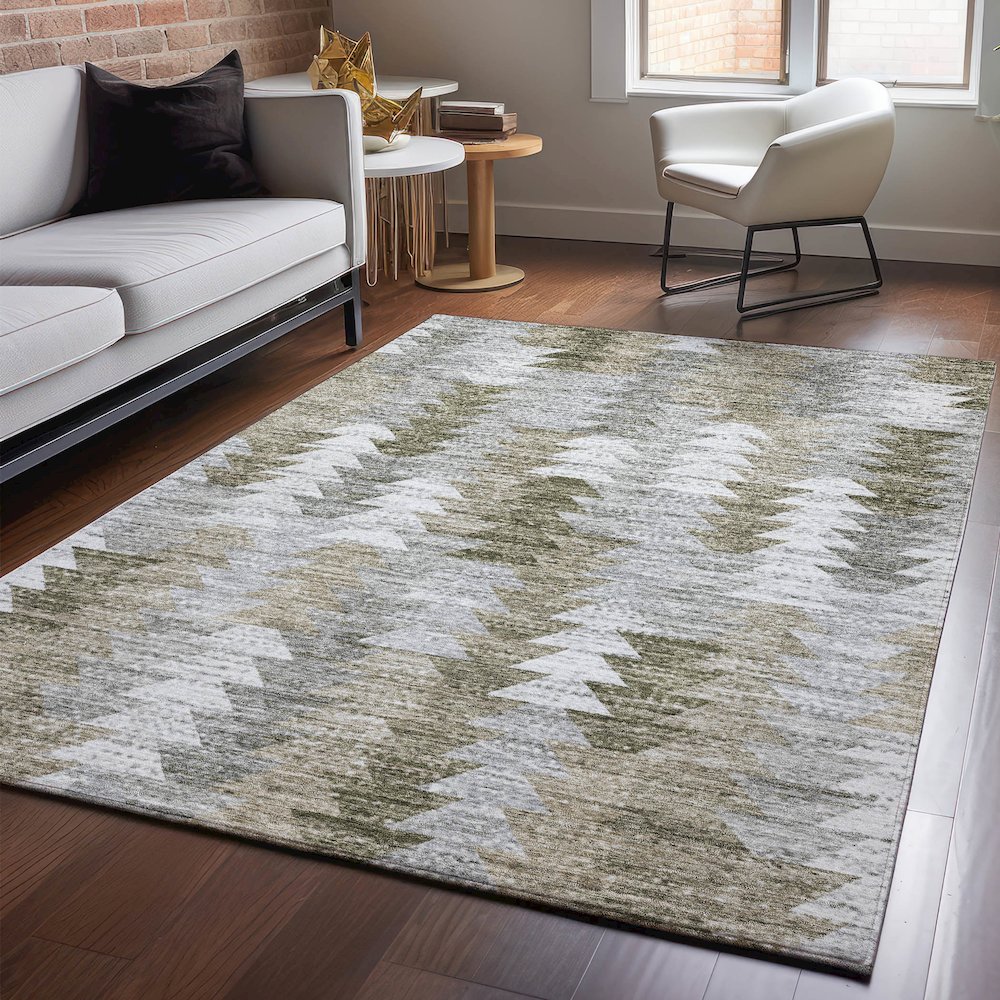 Premium Machine Washable Mayfield  Brown 2'6" x 3'10" Rug. Picture 5