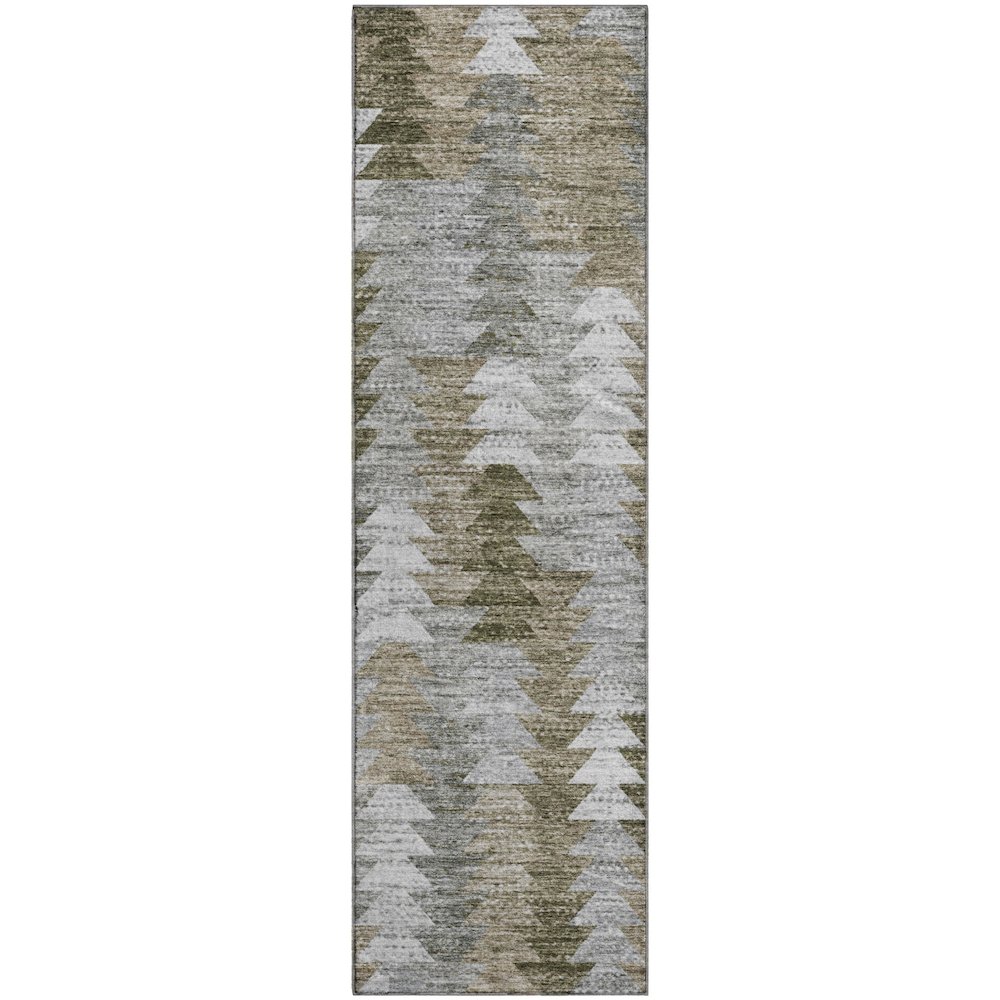 Premium Machine Washable Mayfield  Brown 2'3" x 7'6" Runner Rug. Picture 1