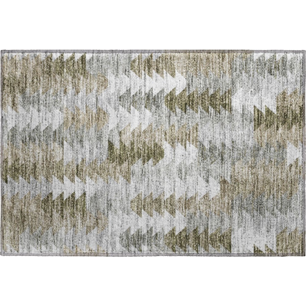 Premium Machine Washable Mayfield  Brown 1'8" x 2'6" Rug. Picture 1