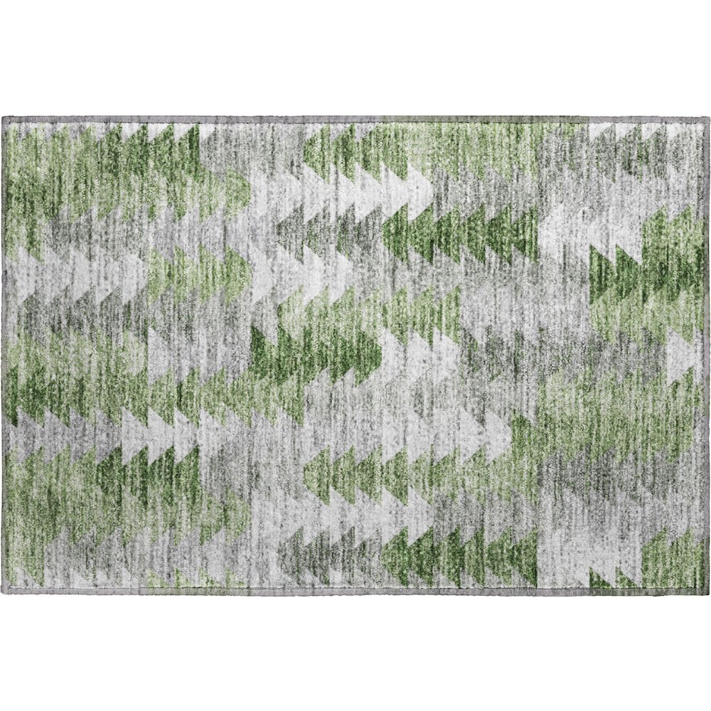 Premium Machine Washable Mayfield  Green 1'8" x 2'6" Rug. Picture 1